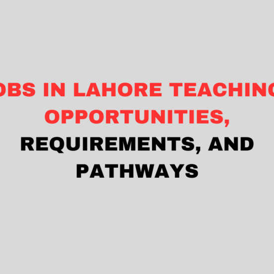 Jobs in Lahore Teaching